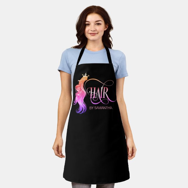 hairstylist hairdresser hair scissor add your name apron (Worn)