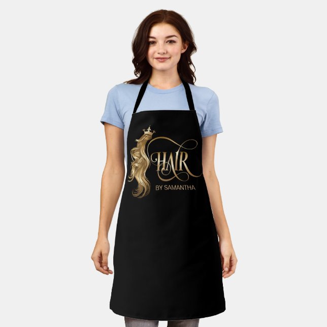 hairstylist hairdresser hair scissor add your name apron (Worn)
