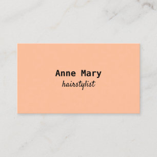 Hairstylist Hairdresser Peach Fuzz Apricot Modern Business Card