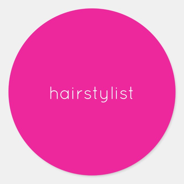Hairstylist Hairdresser Pink Spa Salon Wedding Classic Round Sticker (Front)