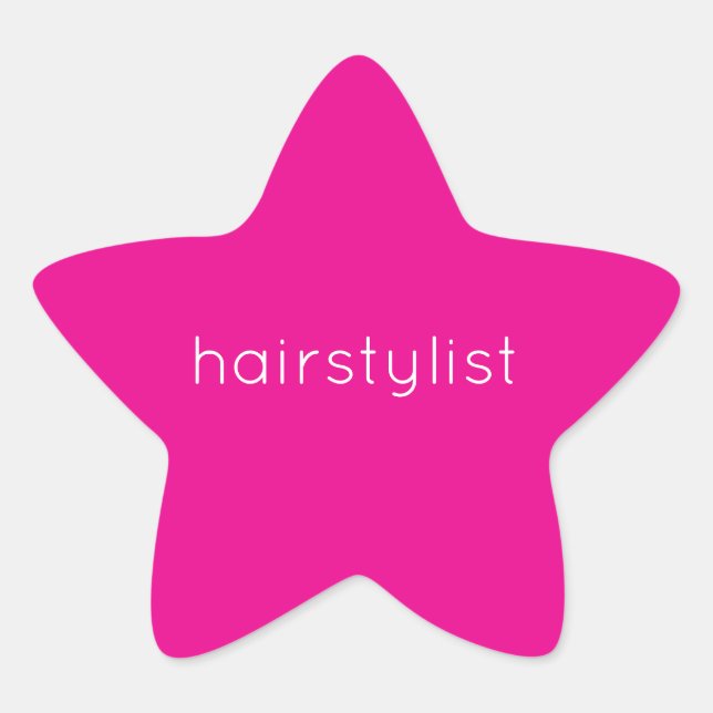 Hairstylist Hairdresser Pink Spa Salon Wedding Star Sticker (Front)
