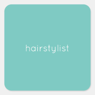Hairstylist Hairdresser Teal Office Shop Spa Salon Square Sticker