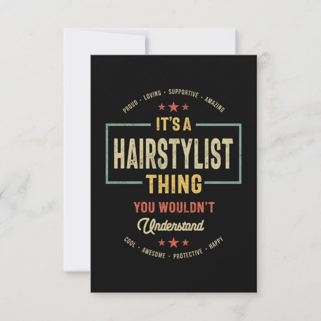Hairstylist Job Title Men Women Gift RSVP Card (Front)