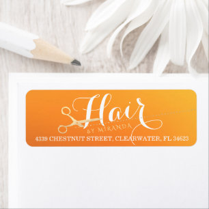 Hairstylist Makeup Salon Chic Orange Gold Scissors