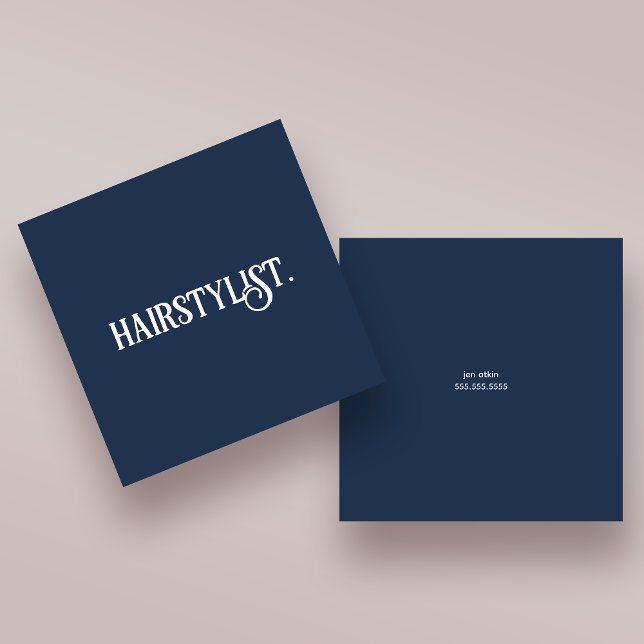 Hairstylist Modern Professional Minimalist Simple Square Business Card (Creator Uploaded)