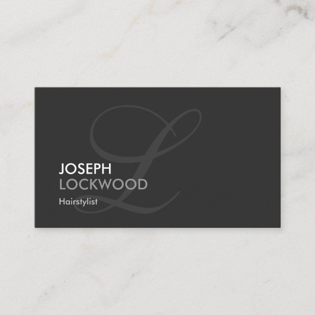 Hairstylist - Modern Swash Monogram Business Card (Front)