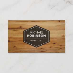 Hairstylist - Modern Wood Grain Look Business Card