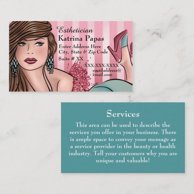 Hairstylist or Aesthetician Business Card (Front/Back)