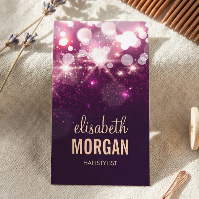 Hairstylist - Pink Glitter Sparkles Business Card (Creator Uploaded)