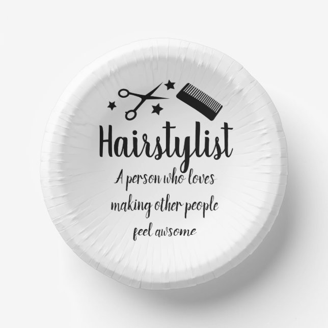 Hairstylist Quote Funny Hairdresser Stars Party  Paper Plate (Front)