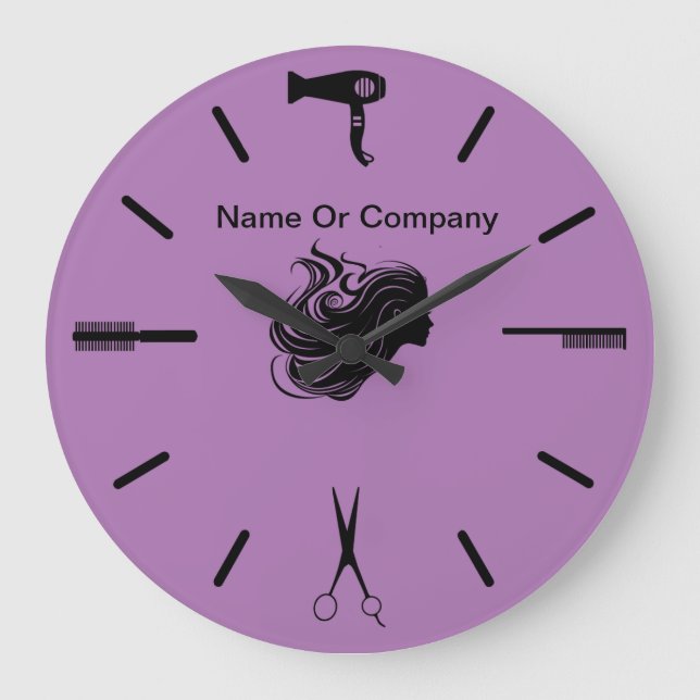 Hairstylist Salon Theme Large Clock (Front)