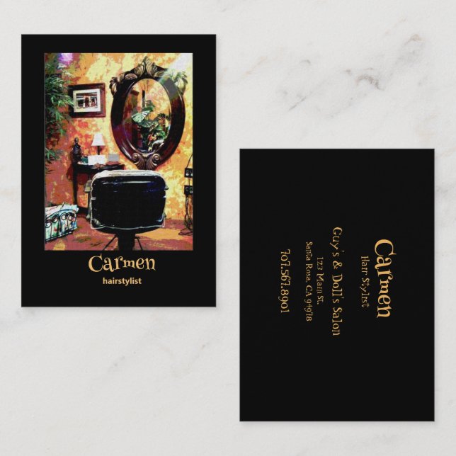 Hairstylist Sassy Hair Salon Business Card (Front/Back)
