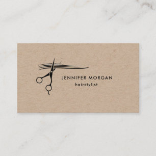 Hairstylist Scissors Kraft Business Card