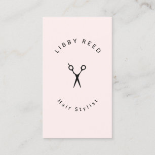 Hairstylist Scissors Salon Simple Light Pink Business Card
