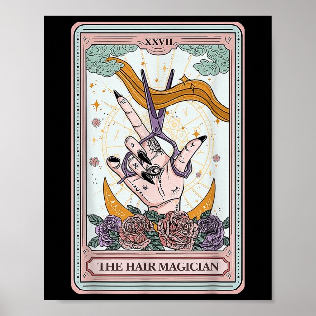 Hairstylist Tarot Card Gothic Hairdresser Salon Ha Poster (Front)