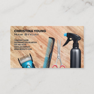Hairstylist Tools Wood Grain Appt Appointment Card