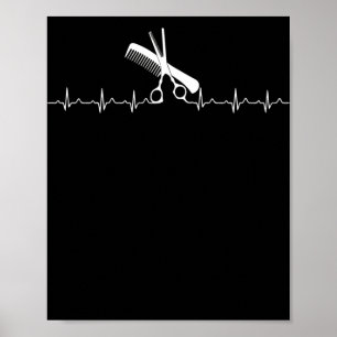 Hairstylists Heartbeat Love Hairdresser Poster