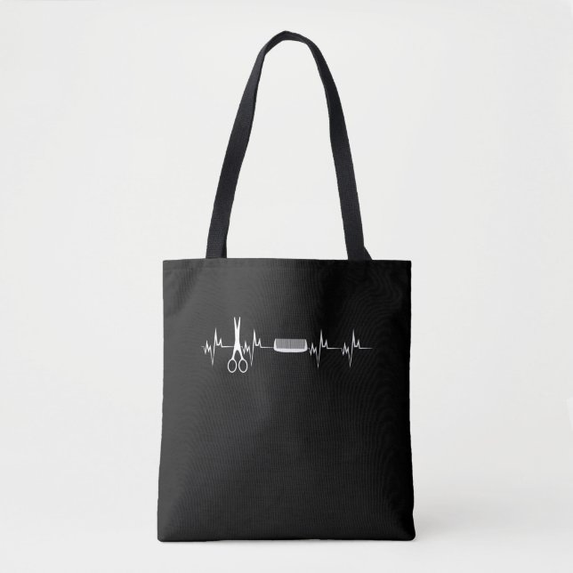 Hairstylists Heartbeat Love Hairdresser Tote Bag (Front)