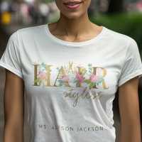 Hairstylist's name and typography logo hair salon