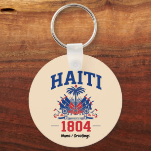 Haiti 1804 Patriotic Vintage Flag Graphic Heritage Key Ring