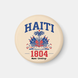 Haiti 1804 Patriotic Vintage Flag Graphic Heritage Magnet