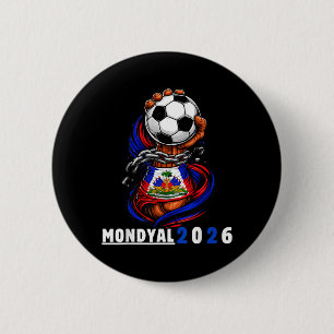 Haiti 2026 World Soccer Fan Haitian Football Pride 6 Cm Round Badge