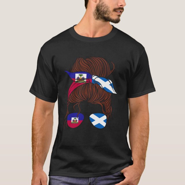 Haiti and Scotland Mix Half Haitian half Scottish T-Shirt (Front)