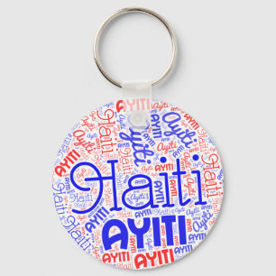 Haiti Ayiti Word Cloud  Key Ring