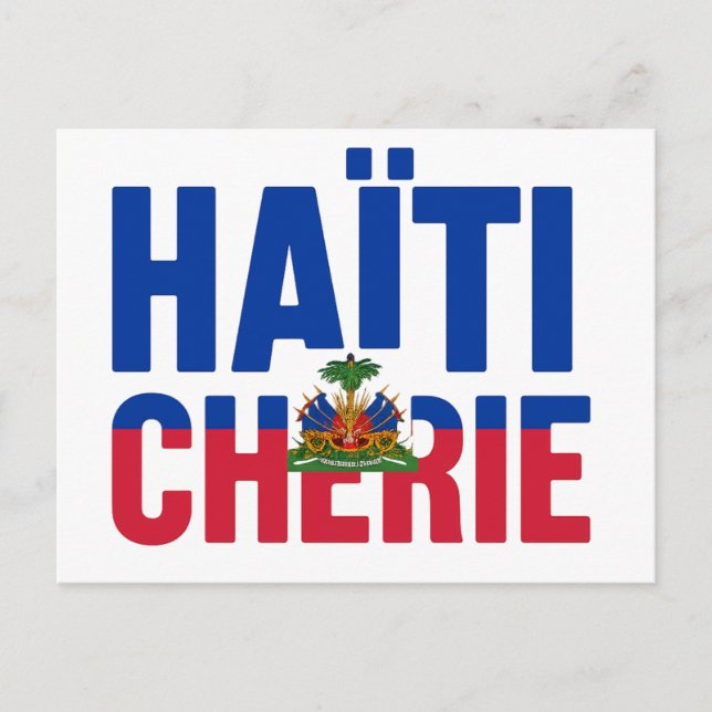 Haiti Chérie - Haitian flag Postcard (Front)