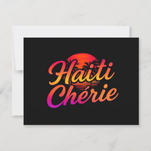 Haiti Chérie - Sunset tropical neon Postcard