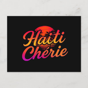 Haiti Chérie - Sunset tropical neon Postcard