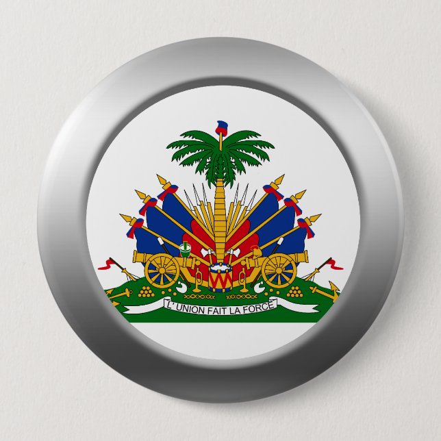 Haiti Coat of Arms 10 Cm Round Badge (Front)
