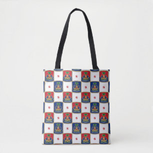 Haiti Coat of Arms Chequerboard Pattern — Haitian  Tote Bag