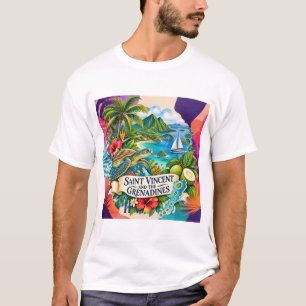 Haiti Contemporary Caribbean Collage T-Shirt