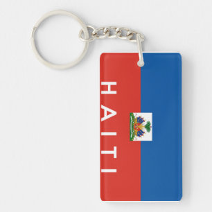 haiti country flag symbol name text key ring
