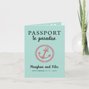 Haiti Cruise Passport Wedding Invitation
