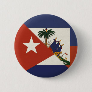Haiti Cuba Flag Haitian Cuban Ayiti Cubano 6 Cm Round Badge