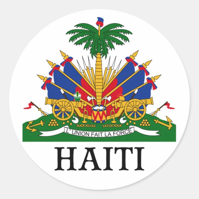 HAITI - emblem/coat of arms/flag/symbol Classic Round Sticker (Front)