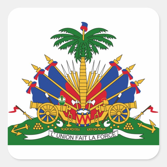 haiti emblem square sticker (Front)