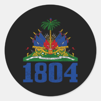Haiti Est 1804 Pride Caribbean Haitian Flag Classic Round Sticker