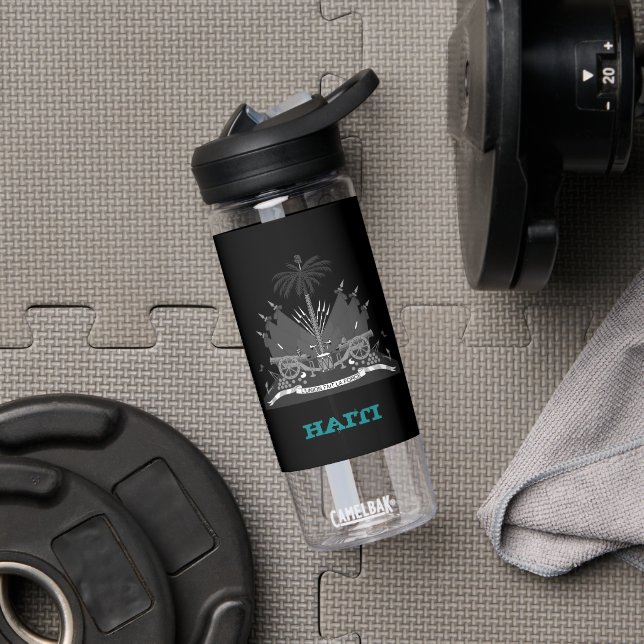 Haiti Fitness & Haitian coat of arms / flag Water Bottle (Gym)