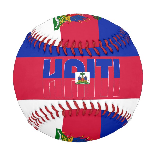 Haiti Flag and Coat of Arms Patriotic Baseball (Front)
