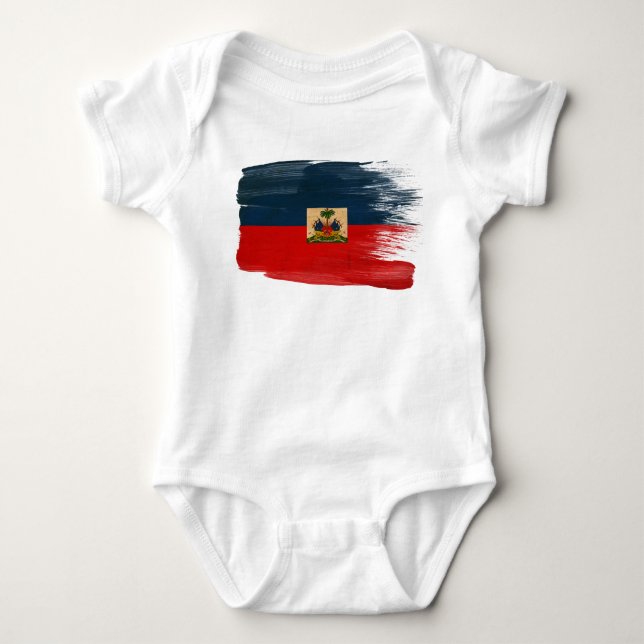 Haiti Flag Baby Bodysuit (Front)