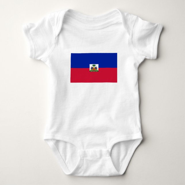 Haiti Flag Baby Bodysuit (Front)