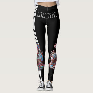 HAITI FLAG BLACK HAVIC ACD LEGGINGS
