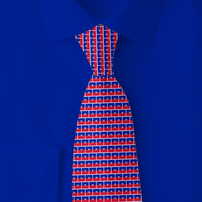 Haiti Flag Brick Pattern Tie (Creator Uploaded)