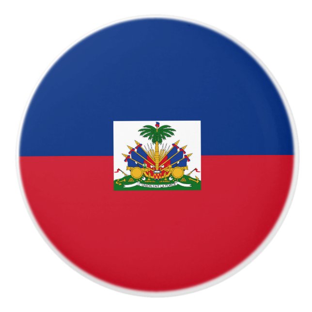 Haiti flag ceramic knob (Front)