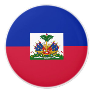 Haiti Flag Ceramic Knob