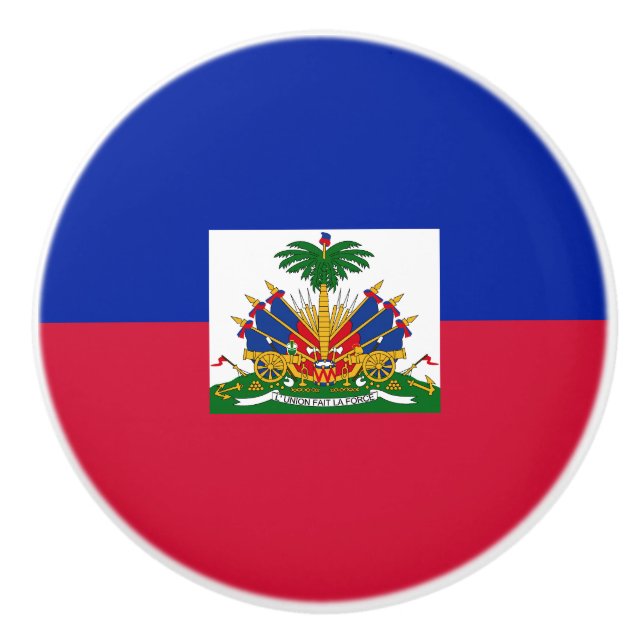 Haiti Flag Ceramic Knob (Front)