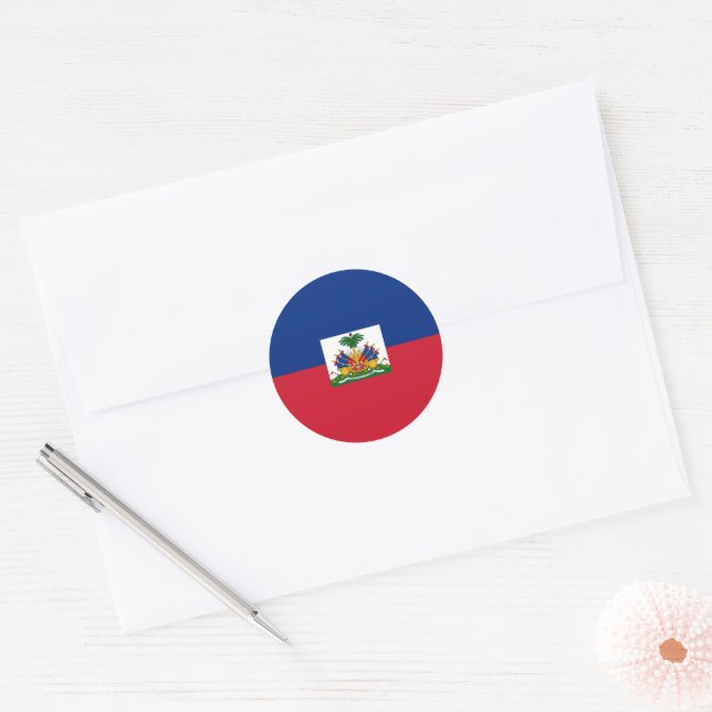 Haiti flag classic round sticker (Envelope)